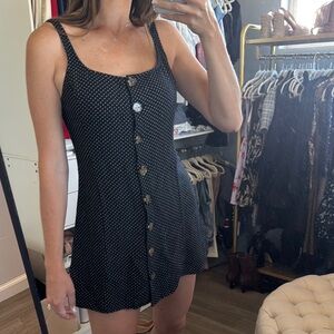 Black Polka Dot Button-Down Dress
